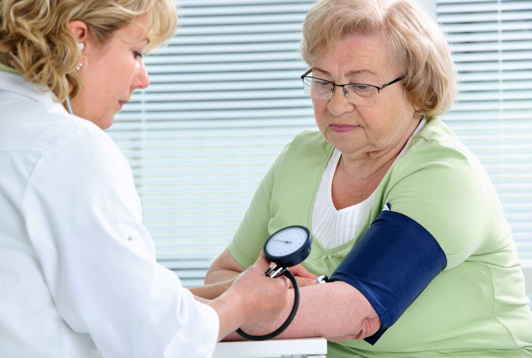 Women's blood pressure is measured