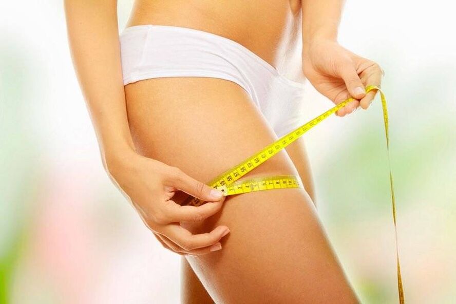 measure the volume of the legs after weight loss